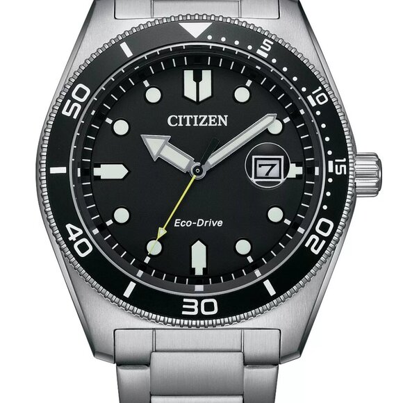 Citizen Men's Eco-Drive Calendar Silver Stainless Steel Watch - Picture 1 of 5